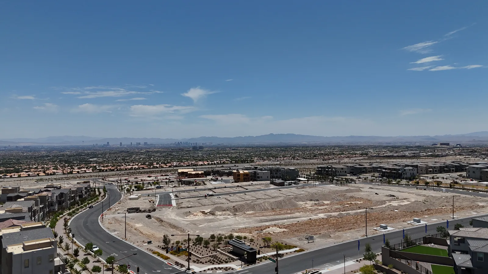 Aerial drone view of Ravencrest development in Summerlin West