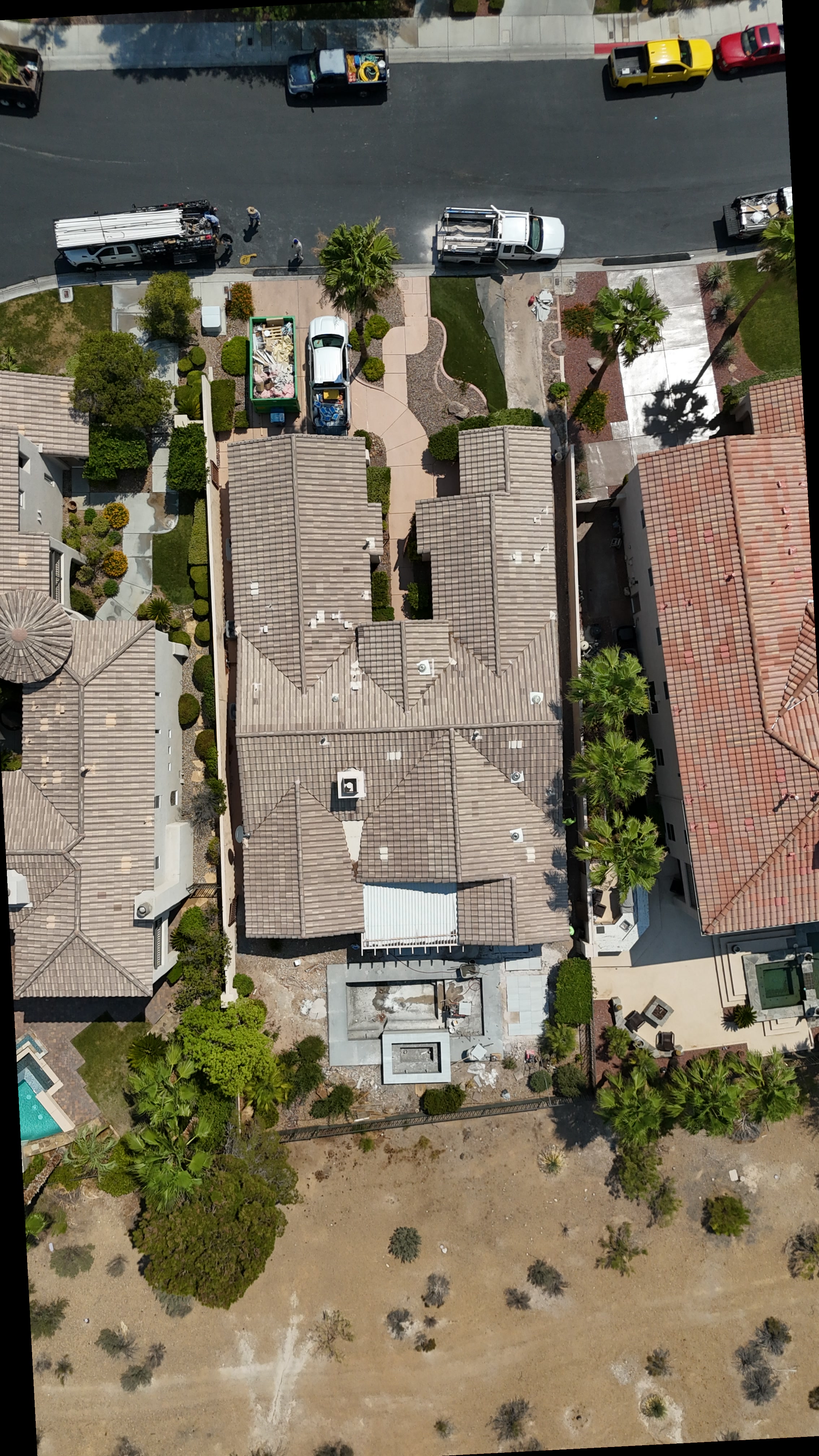 Aerial drone view of Las Vegas homes